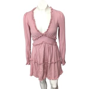 Trixxi Pink Tiered Midi Dress